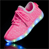 Светящиеся LED кроссовки для девочки 1620rose